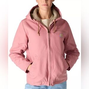 Carhartt Women's Washed Duck Sherpa Lined Jacket in Pink